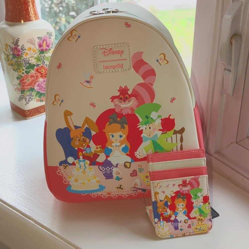 Disney Loungefly Alice in Wonderland Mini Backpack Card Holder